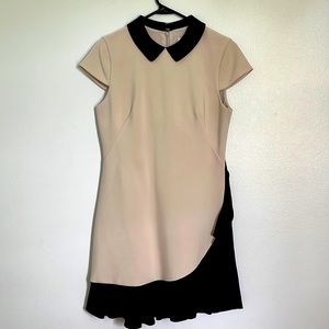 Kate Spade Peter Pan Collar Ruffle Dress Black and Cream Size 4